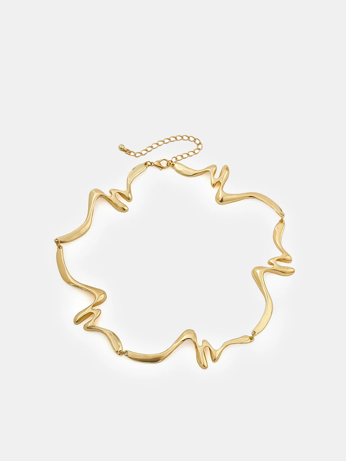 Geometric Wave Statement Choker Necklace - Image 2