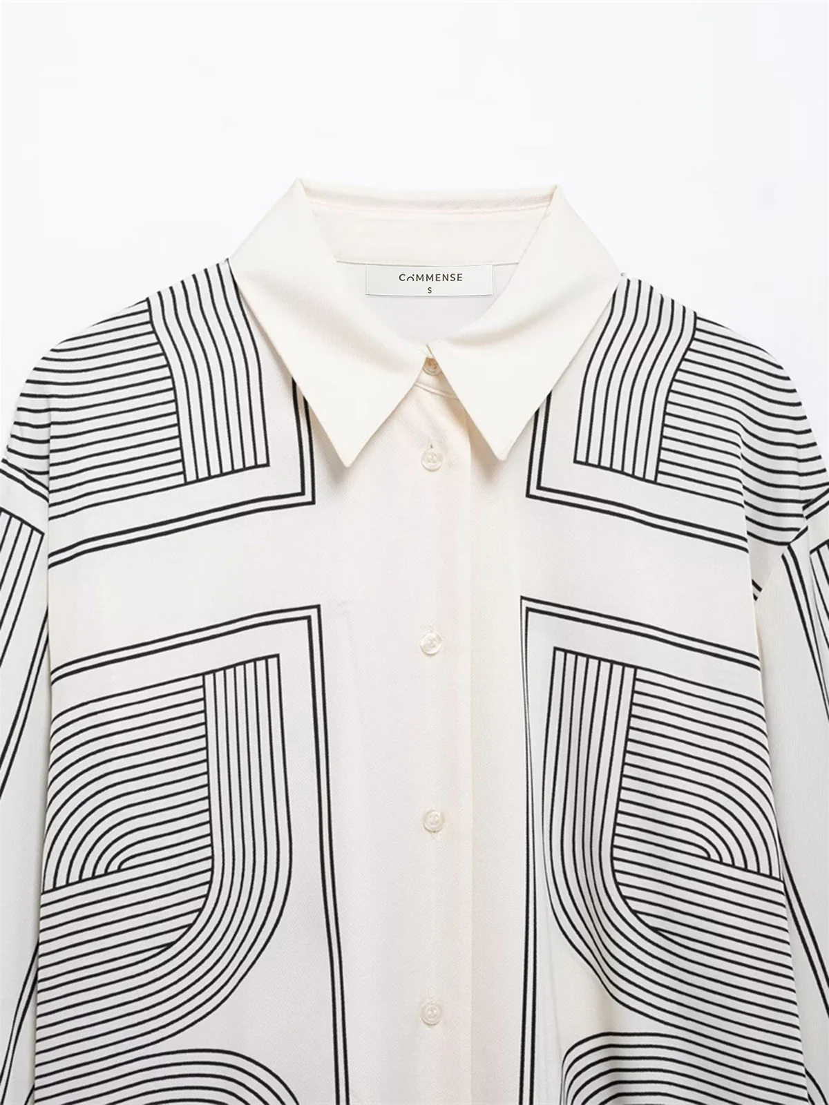 Geometrical Print Lapel Shirt - Image 3