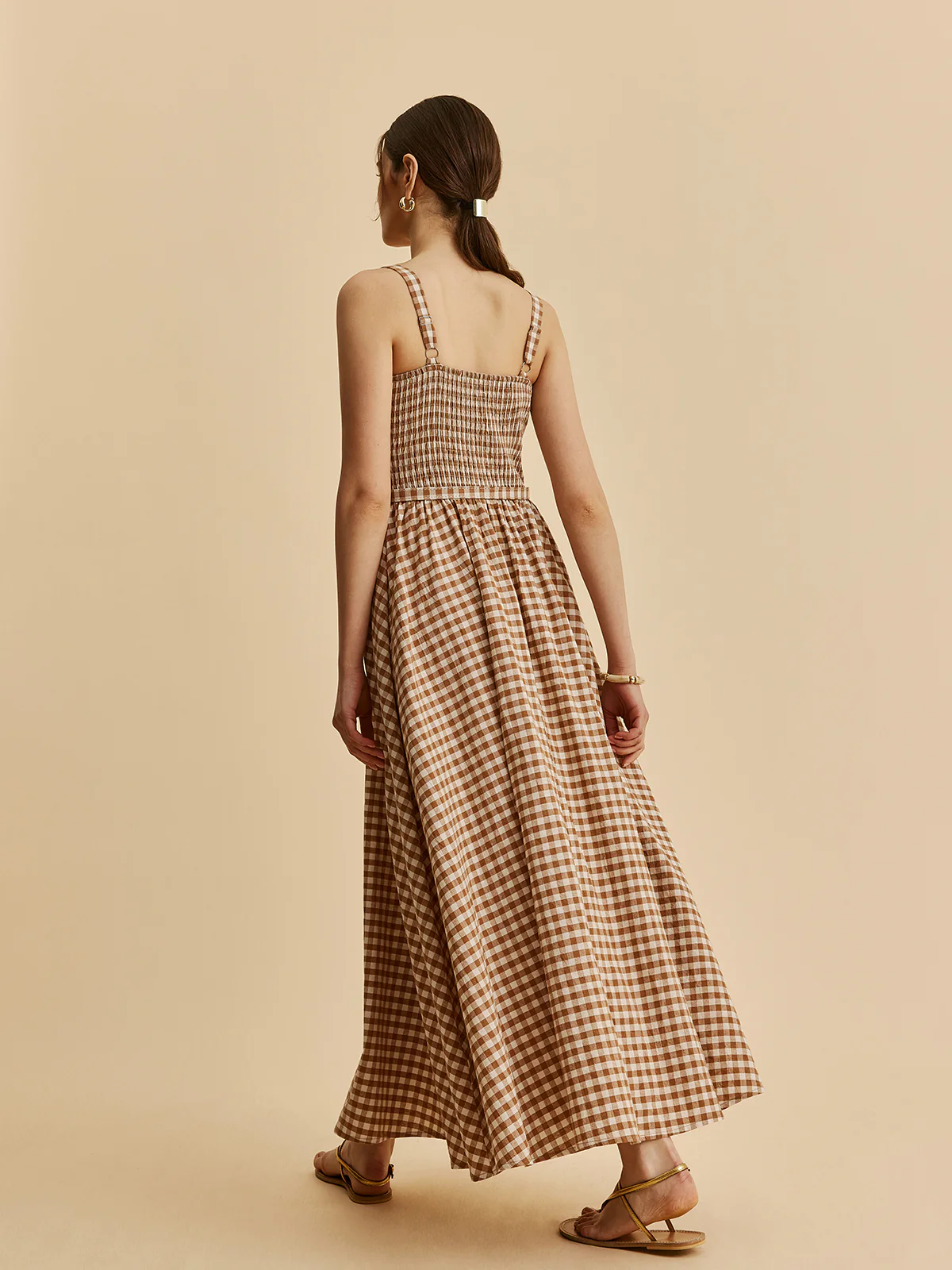 Gingham Belted Bustier Dress - Image 7