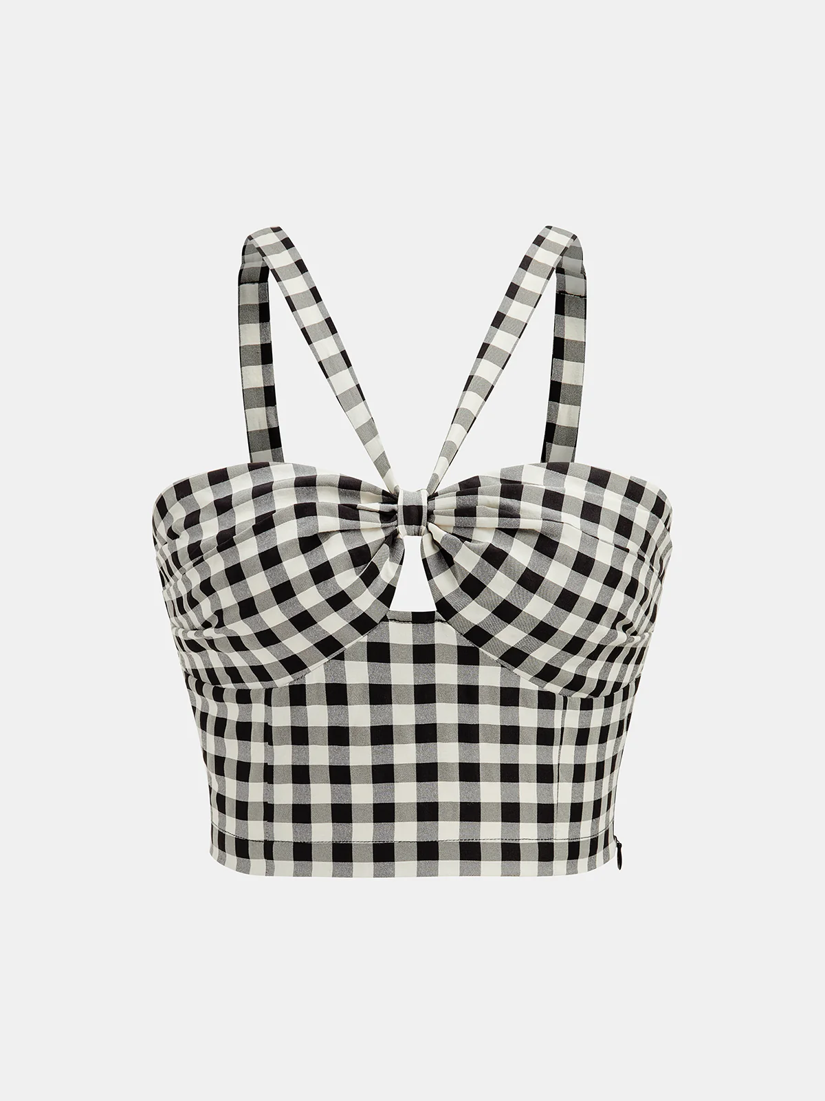 Gingham Cotton Blend Cami Top & Skirt Set - Image 2