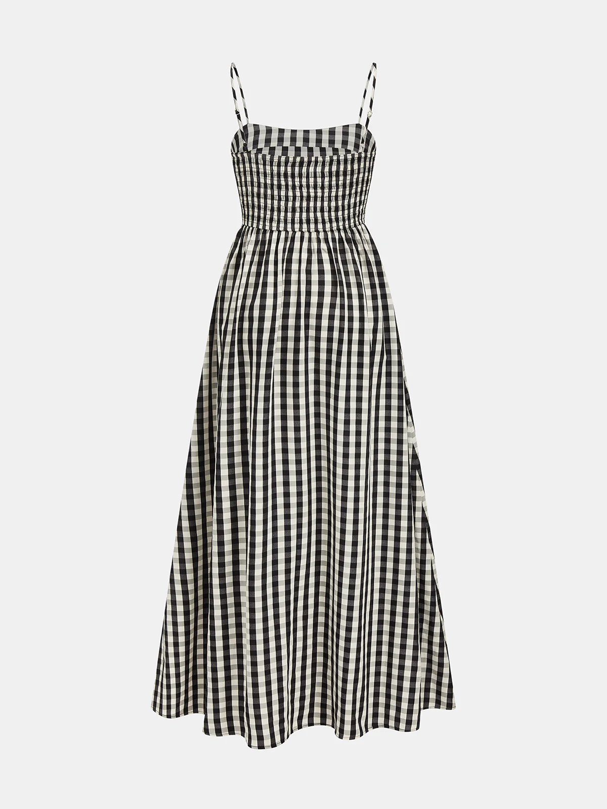 Gingham Cotton Blend Cutout Cami Maxi Dress - Image 3