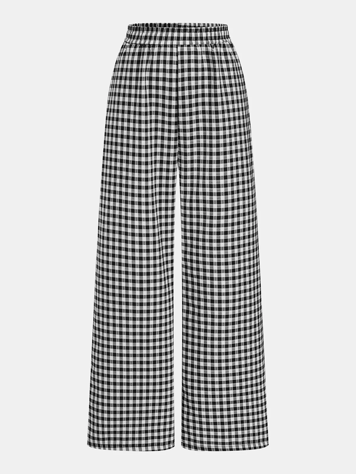 Gingham Cotton Lace Trim Cami Top & Pants Set - Image 5