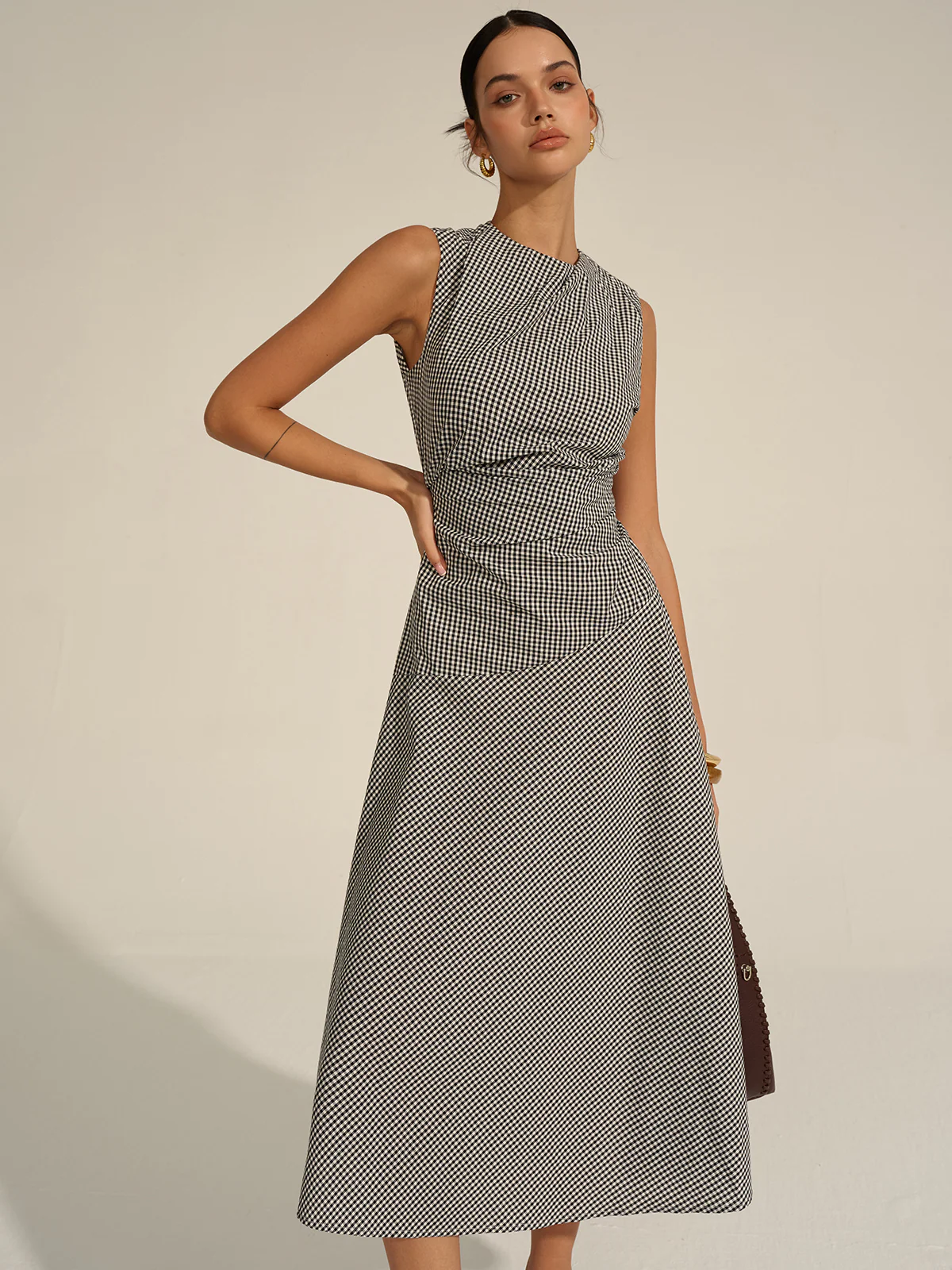Gingham Midi Dress - Image 3