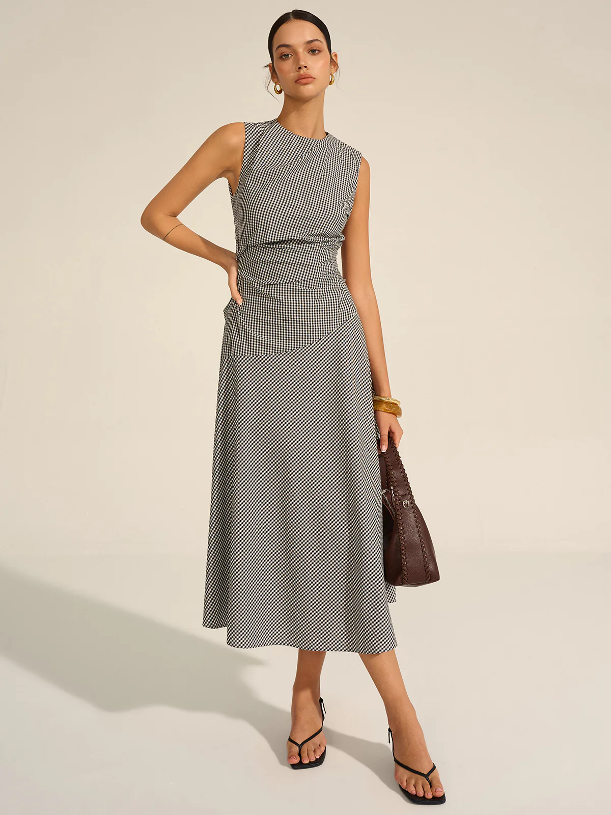 Gingham Midi Dress - Image 5