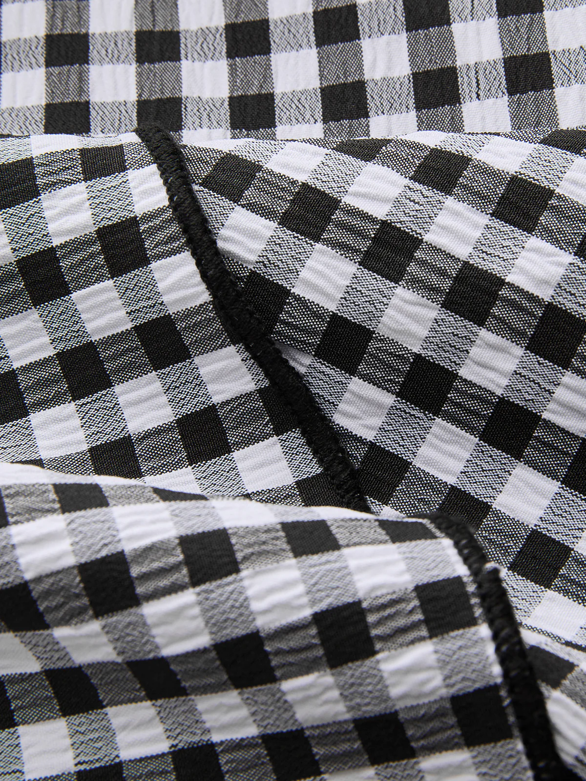Gingham Ruffled Asymmetric Maxi Skirt - Image 3