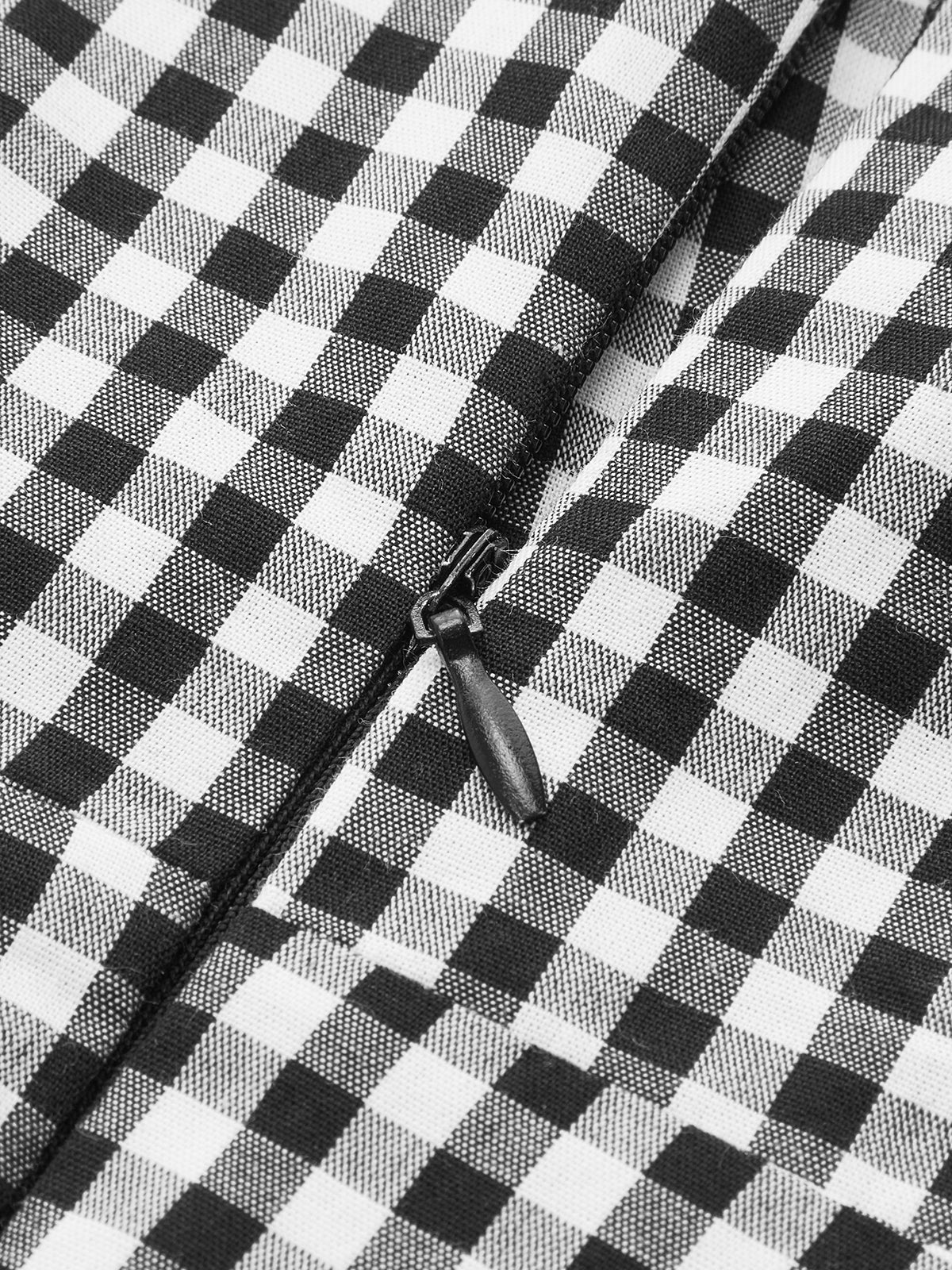 Gingham Sleeveless Cotton Ruched Split Maxi Dress - Image 4