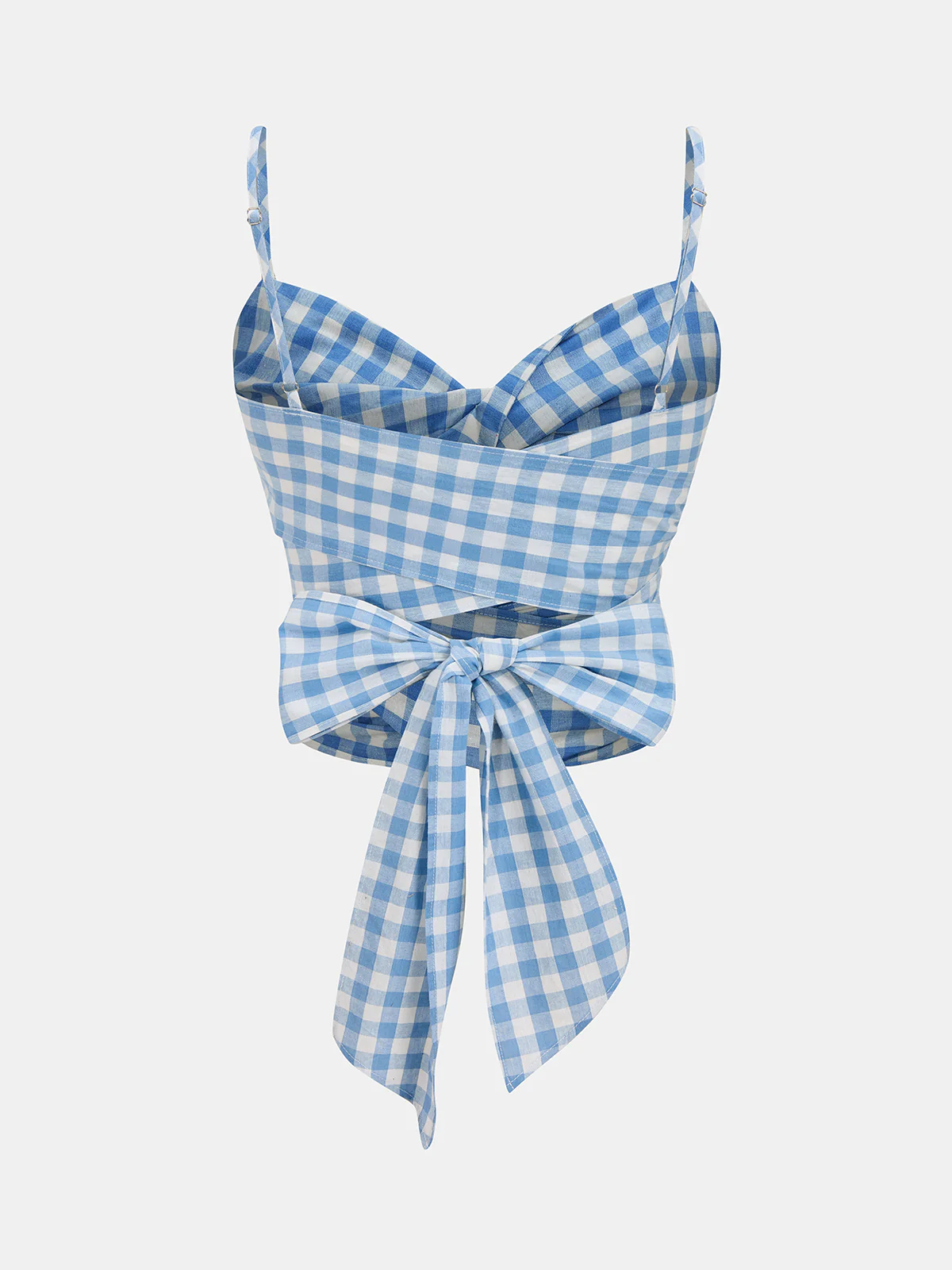 Gingham Wrap Tie Cami Top & Midi Skirt Set - Image 3