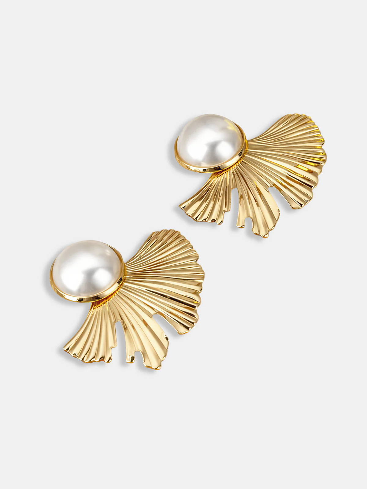 Ginkgo Leaf Pearl Earrings - Image 2