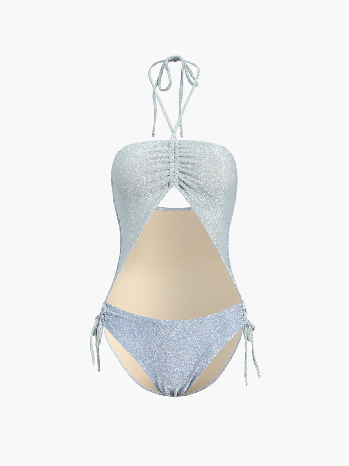 Glitter Halter Cutout One Piece Swimsuit - Image 3