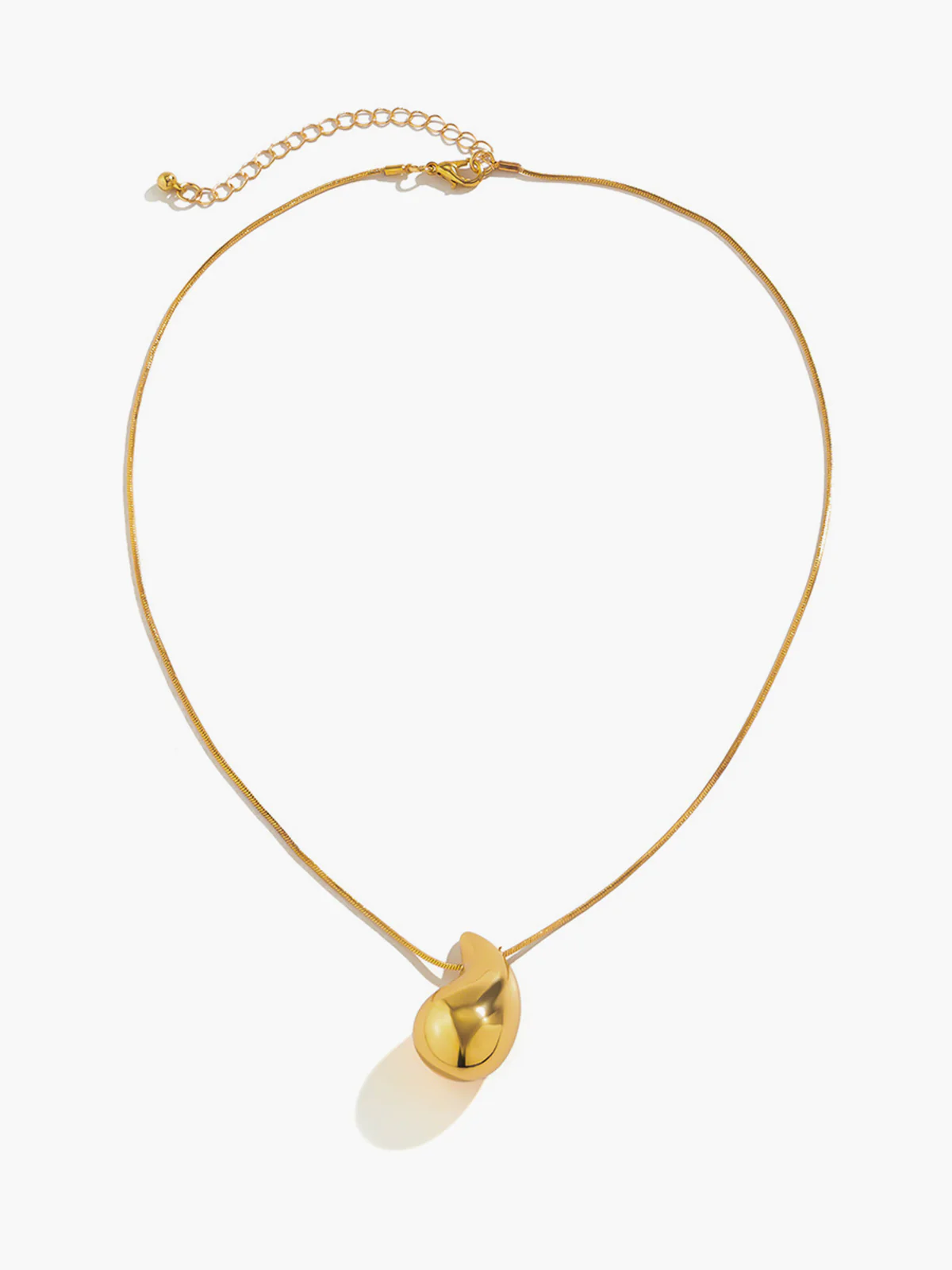 Glossy Comma Pendant Necklace - Image 2