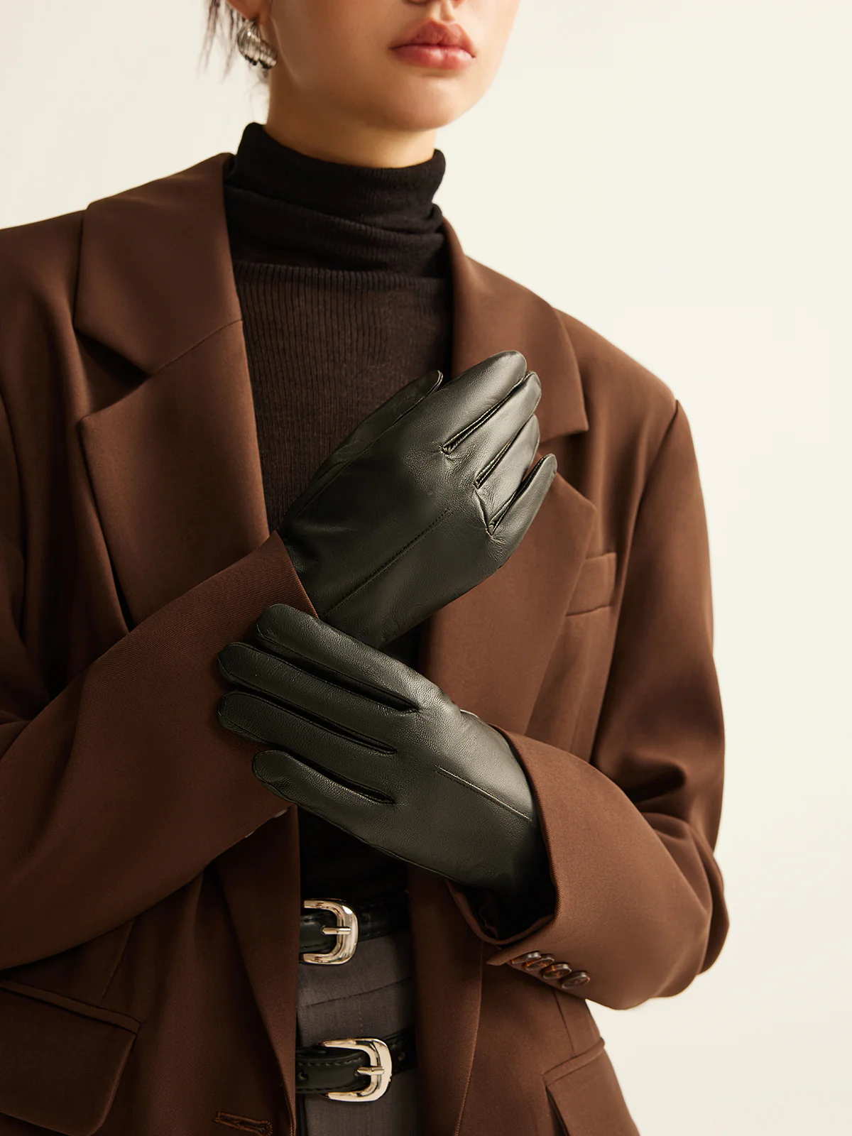 Goatskin Windproof Fleece Lined Gloves - Image 5