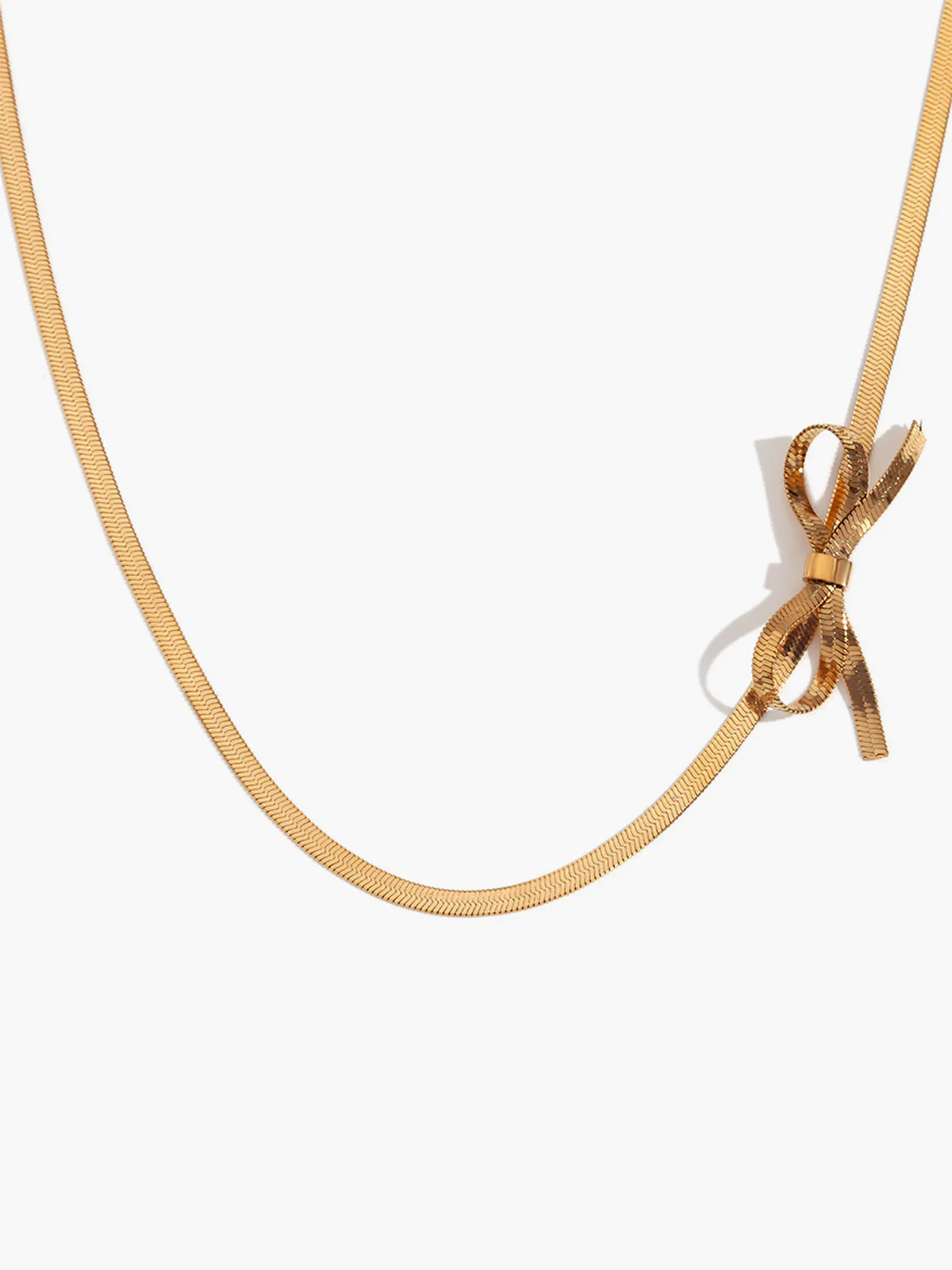 Gold Bow Necklace - Image 3