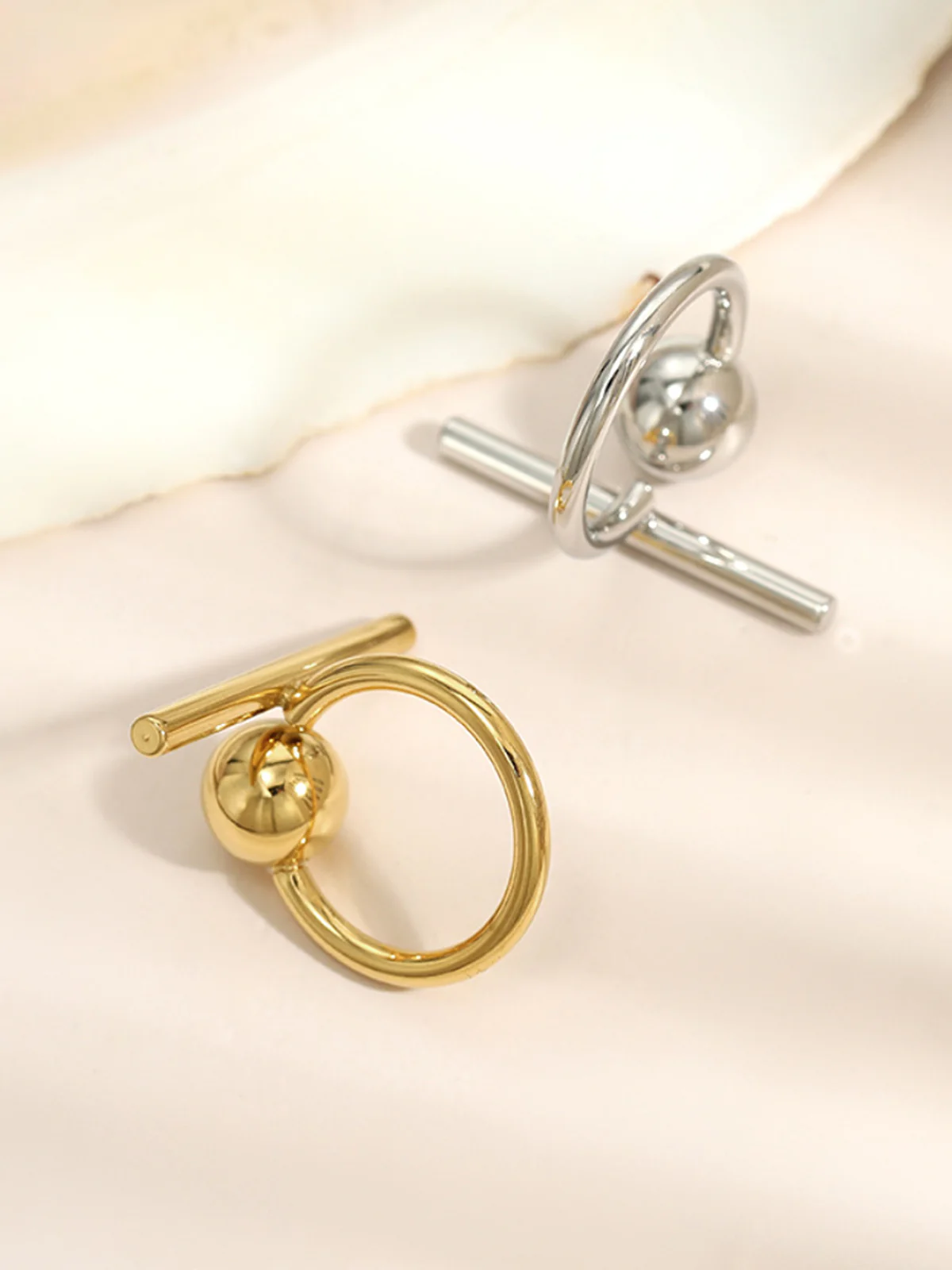 Gold Tone Geometric Statement Ring - Image 2