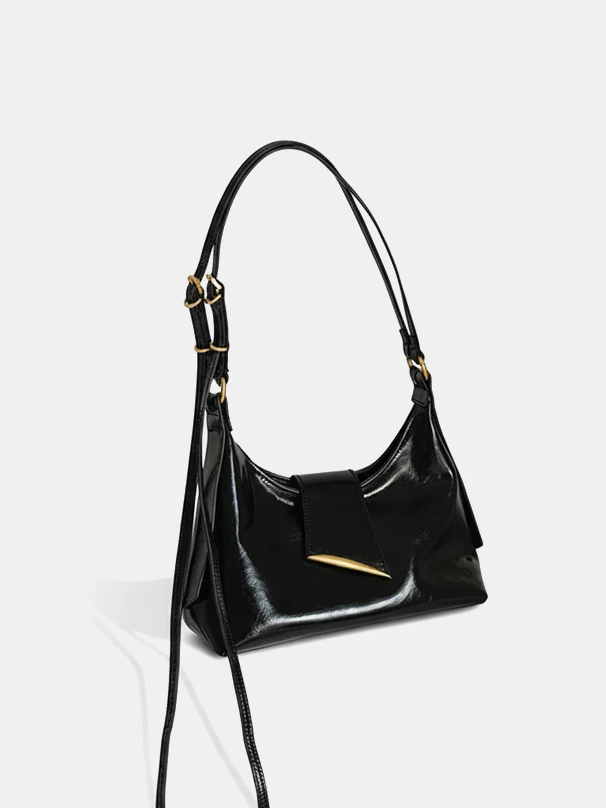 Golden Accent PU Leather Shoulder Bag - Image 4