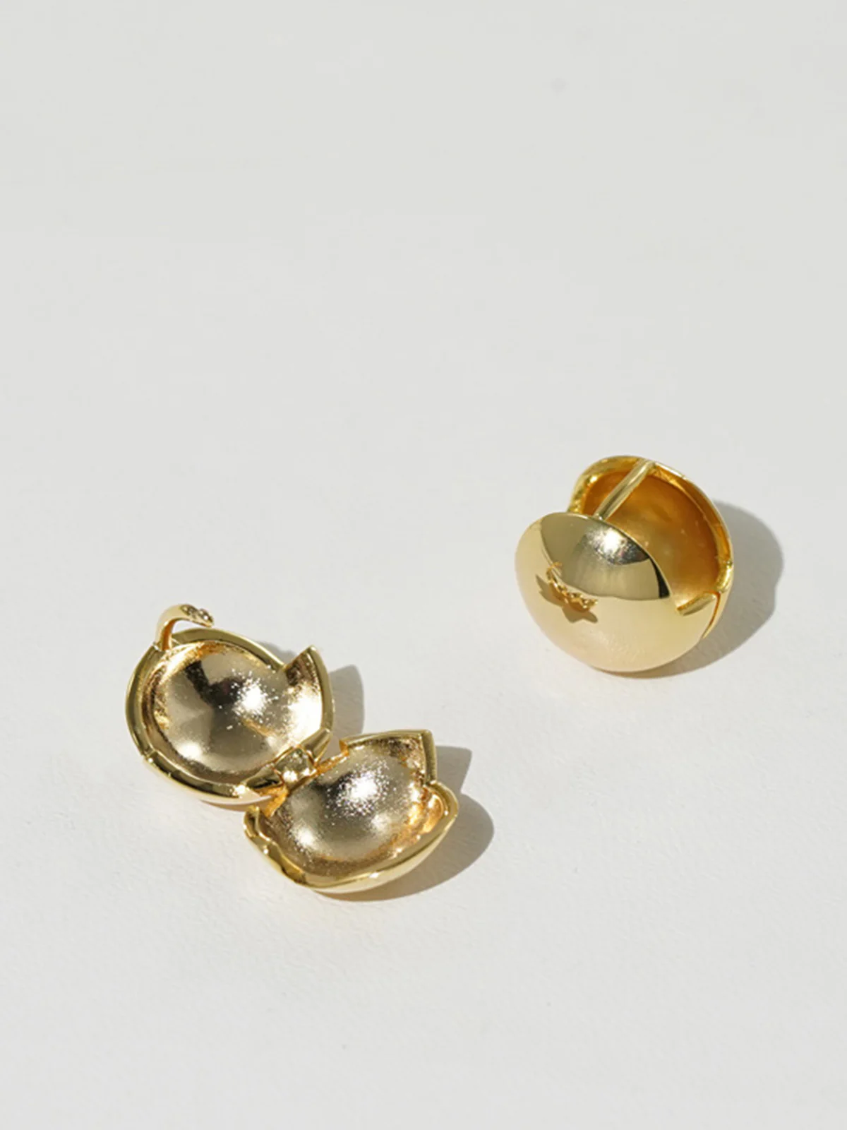 Golden Ball-Shape Stud Earrings - Image 4