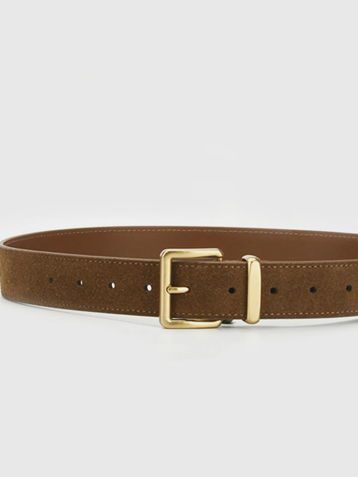 Golden Buckle Suede Belt - Image 3