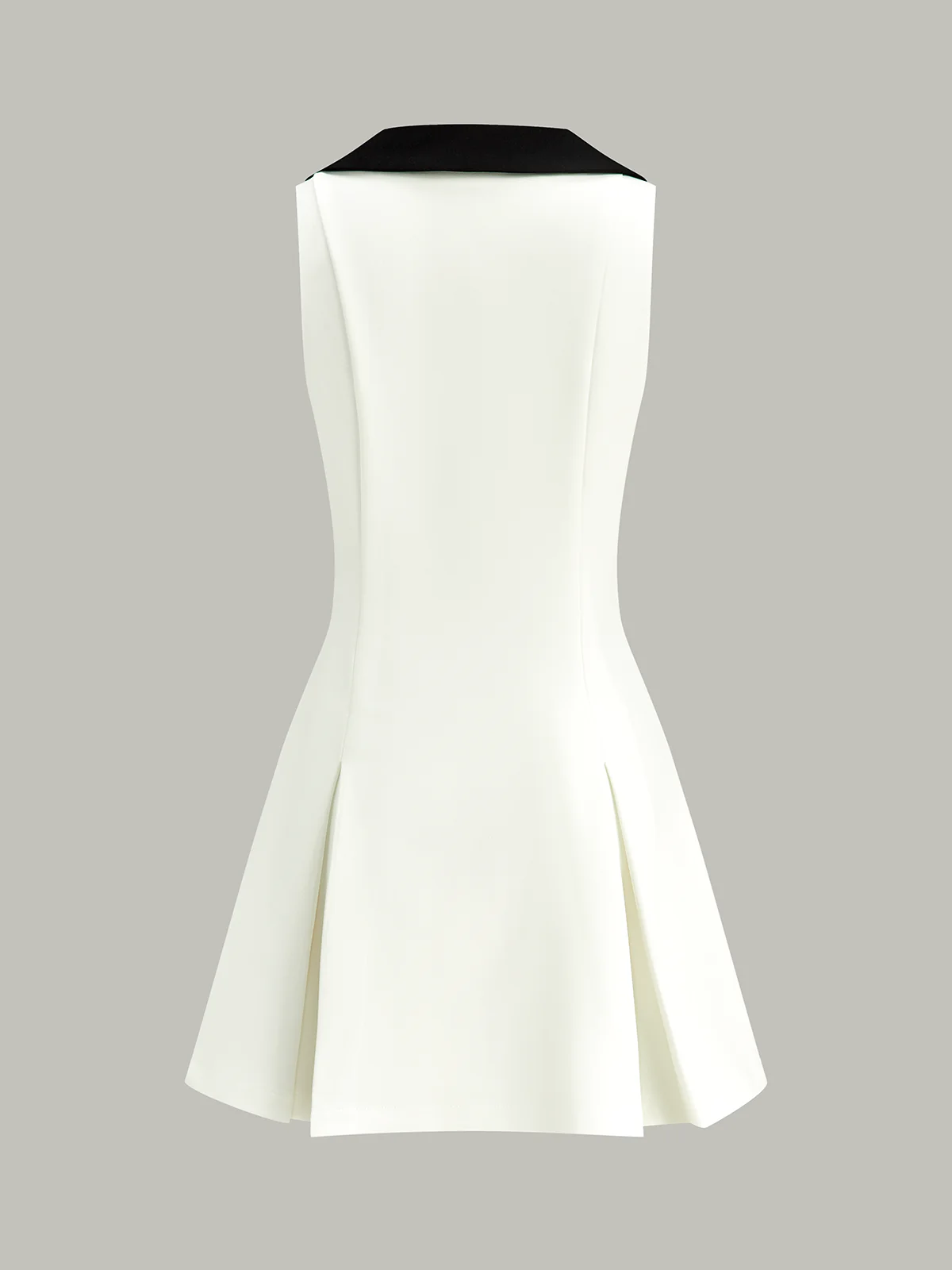 Golden Button Colorblock Midi Dress - Image 4