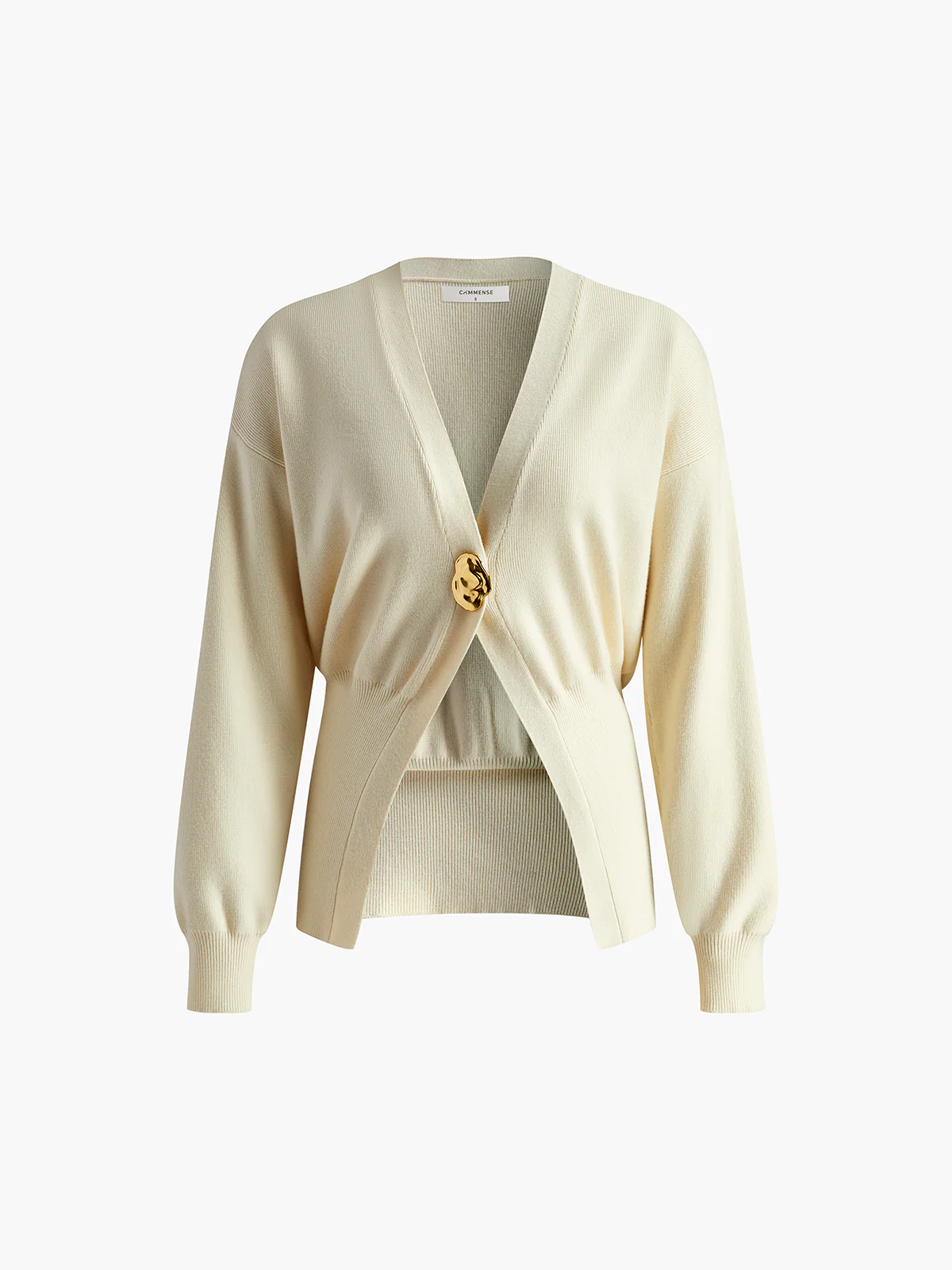 Golden Button Plain Cardigan - Image 7