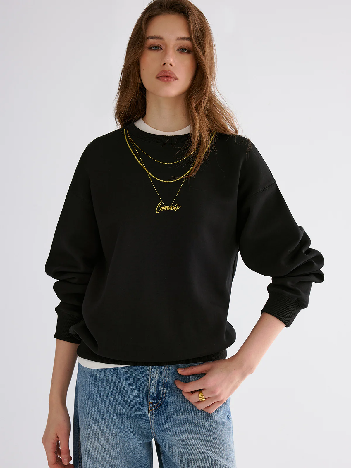 Golden Chain Embroidery Sweatshirt - Image 3