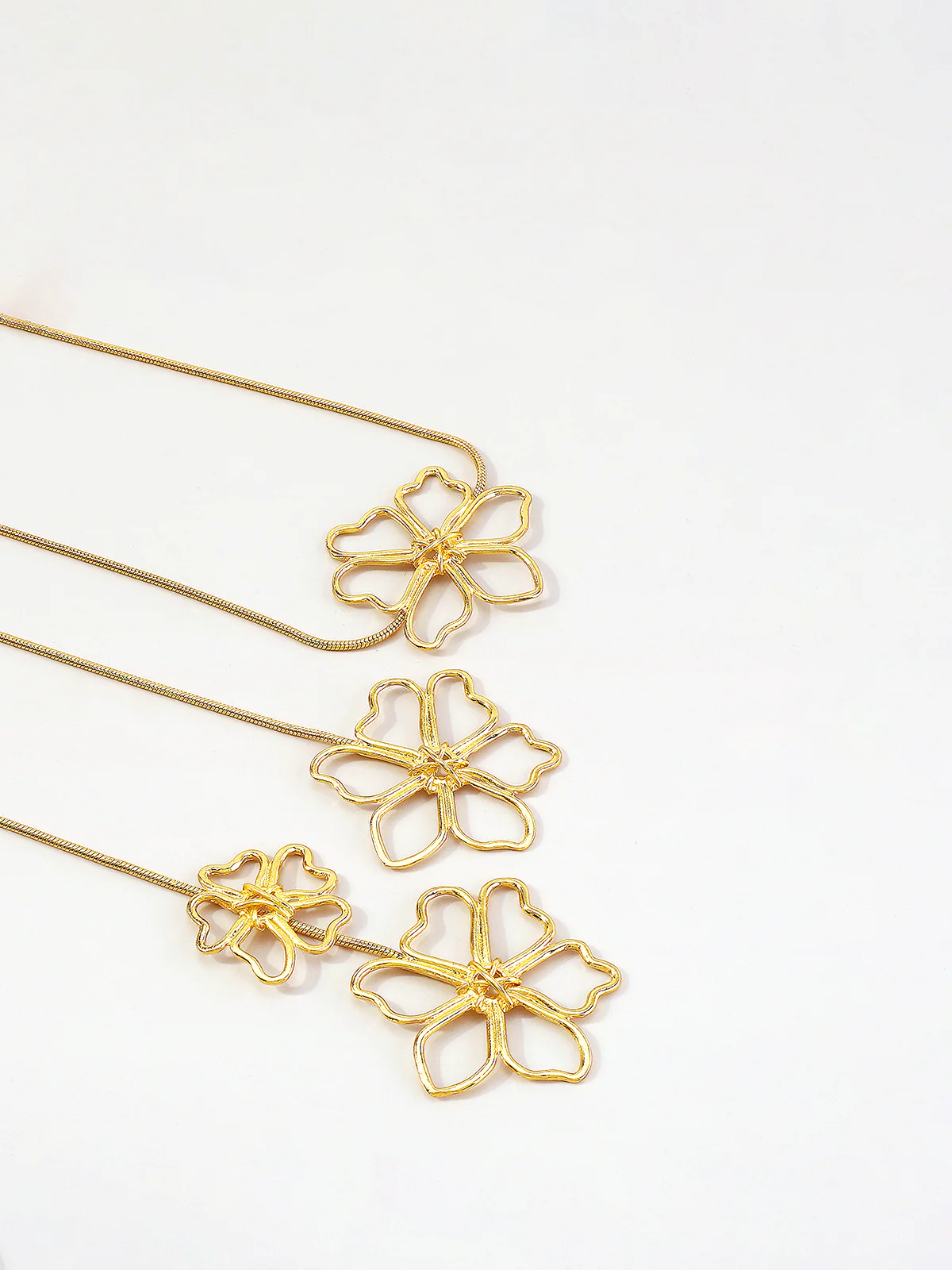 Golden Floral Drop Necklace - Image 2