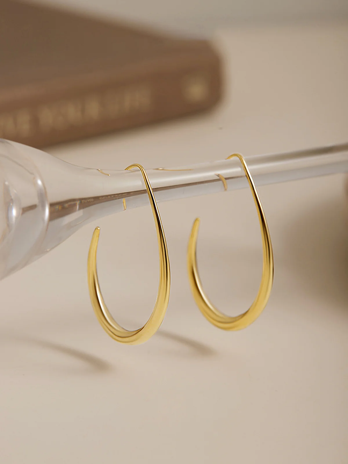 Golden Fluid Hoop Earrings - Image 2