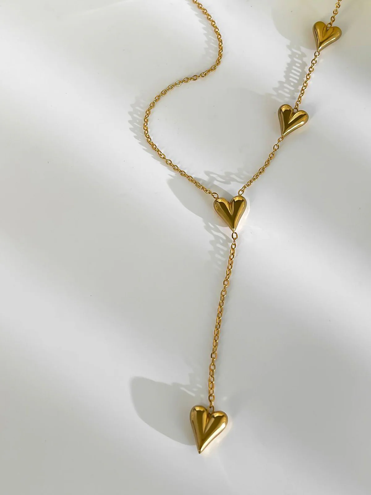 Golden Heart Tassel Necklace - Image 3