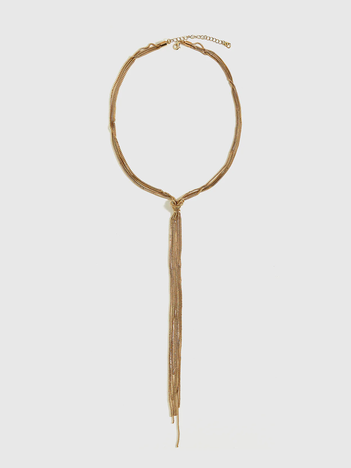 Golden Knotted Y-Shaped Necklace - Image 2