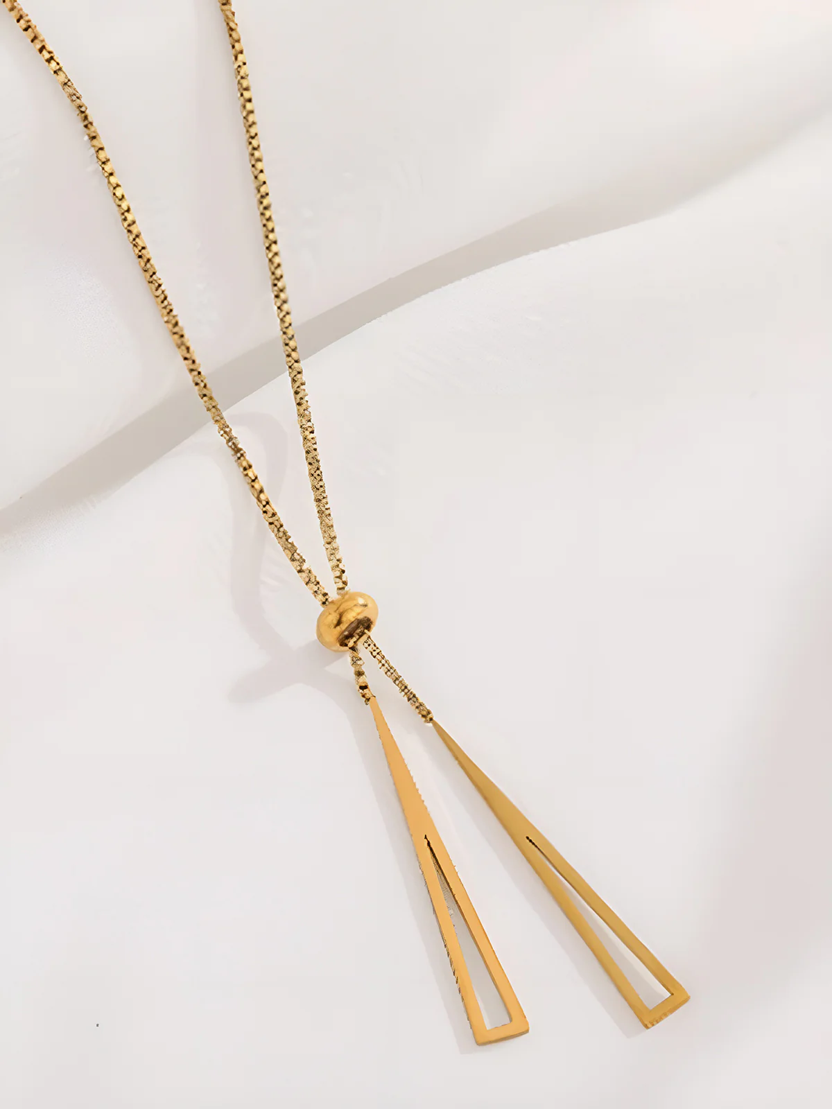 Golden Lariat Tassel Necklace - Image 3