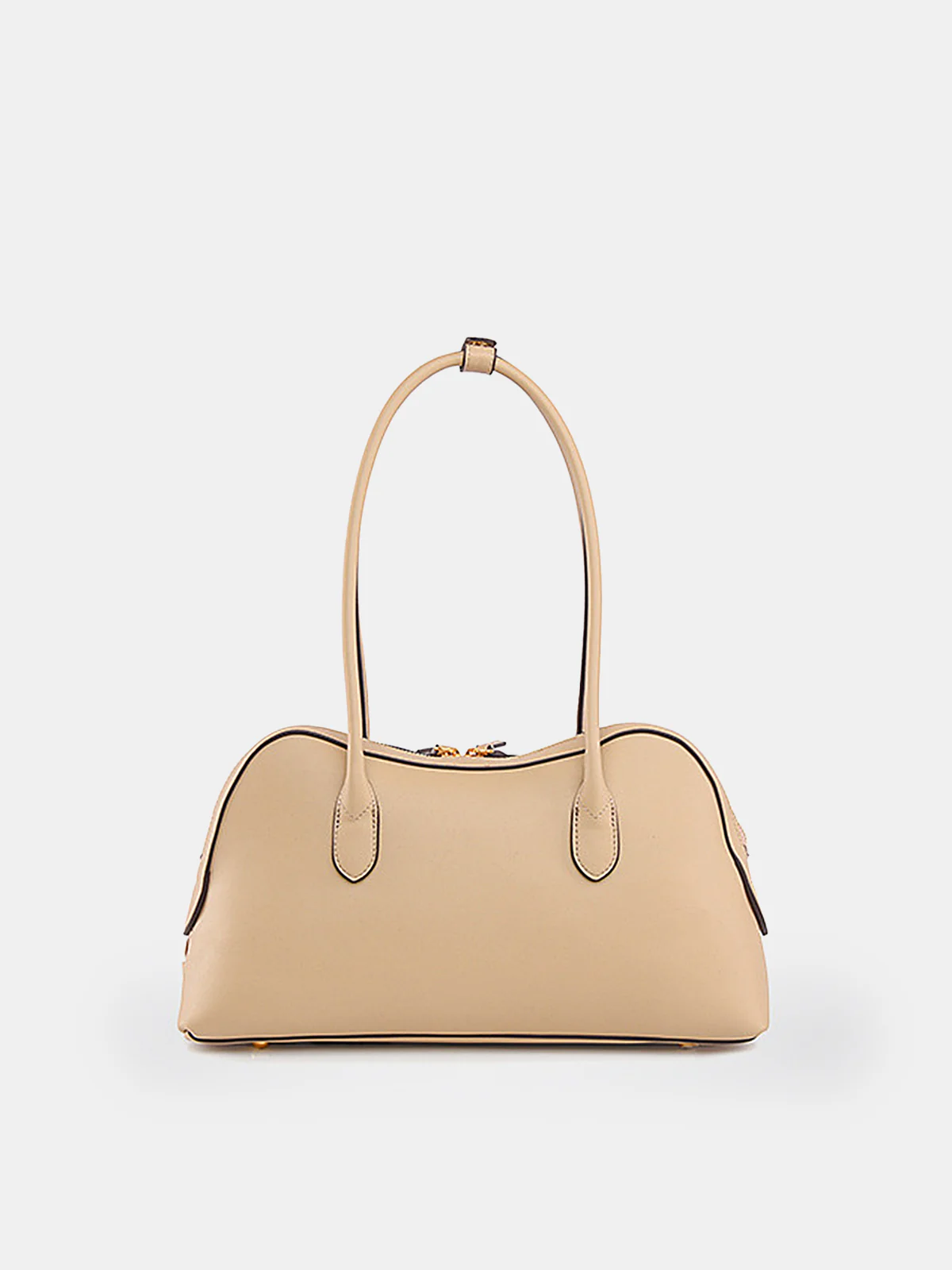 Golden Lock Detail Woven Shoulder Bag - Image 5