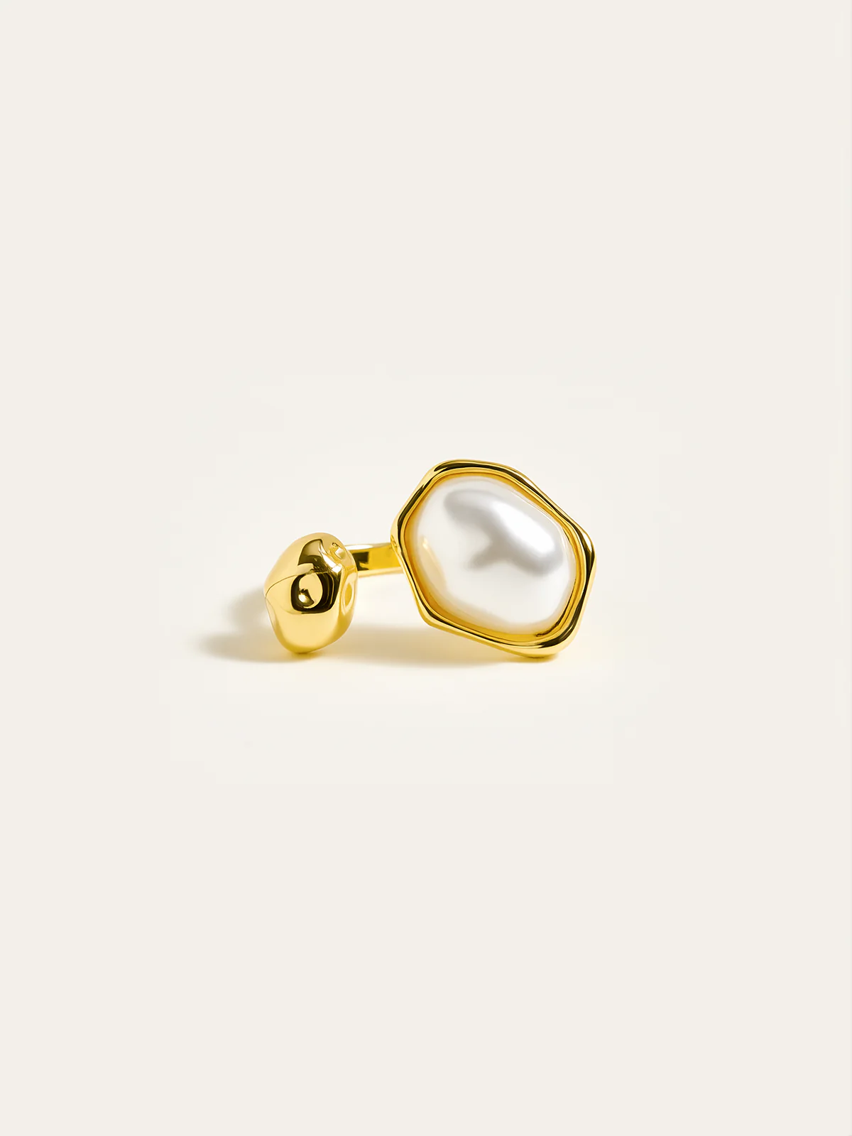 Golden Pearl Open Ring - Image 2