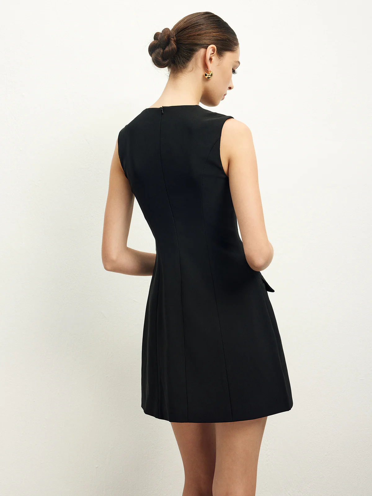 Golden Rose Button Pocket Split Dress - Image 4