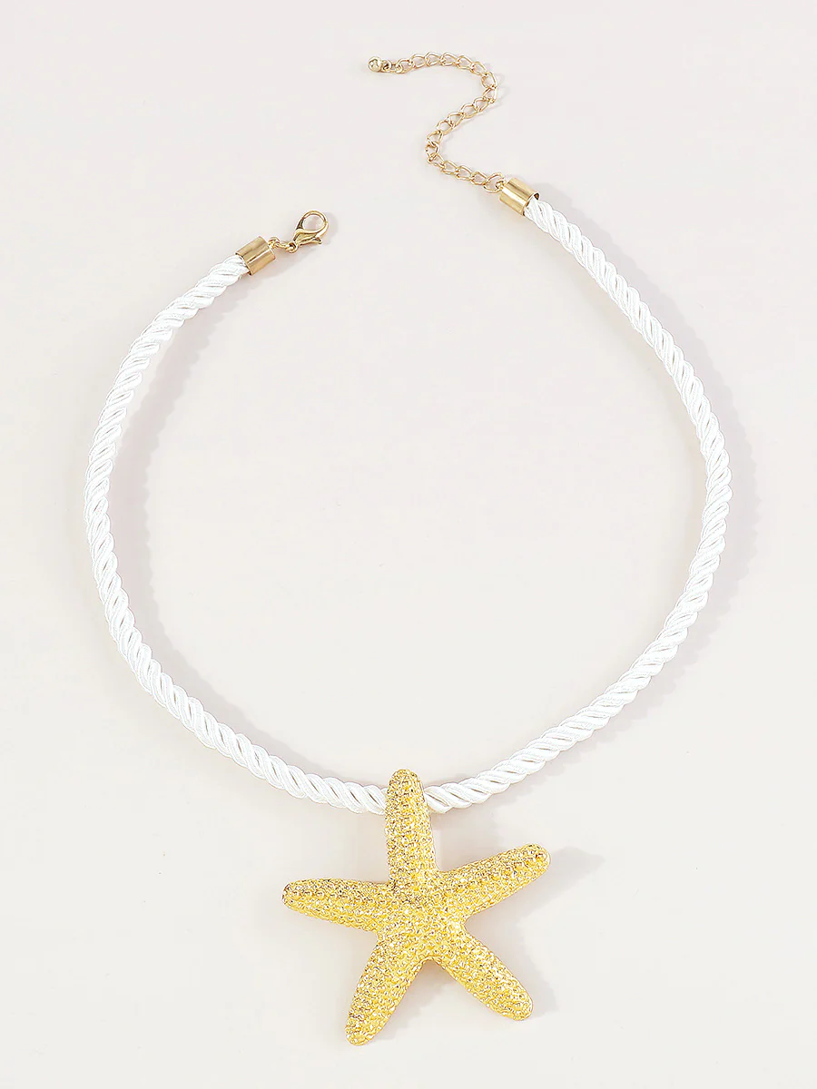 Golden Starfish Rope Necklace - Image 2