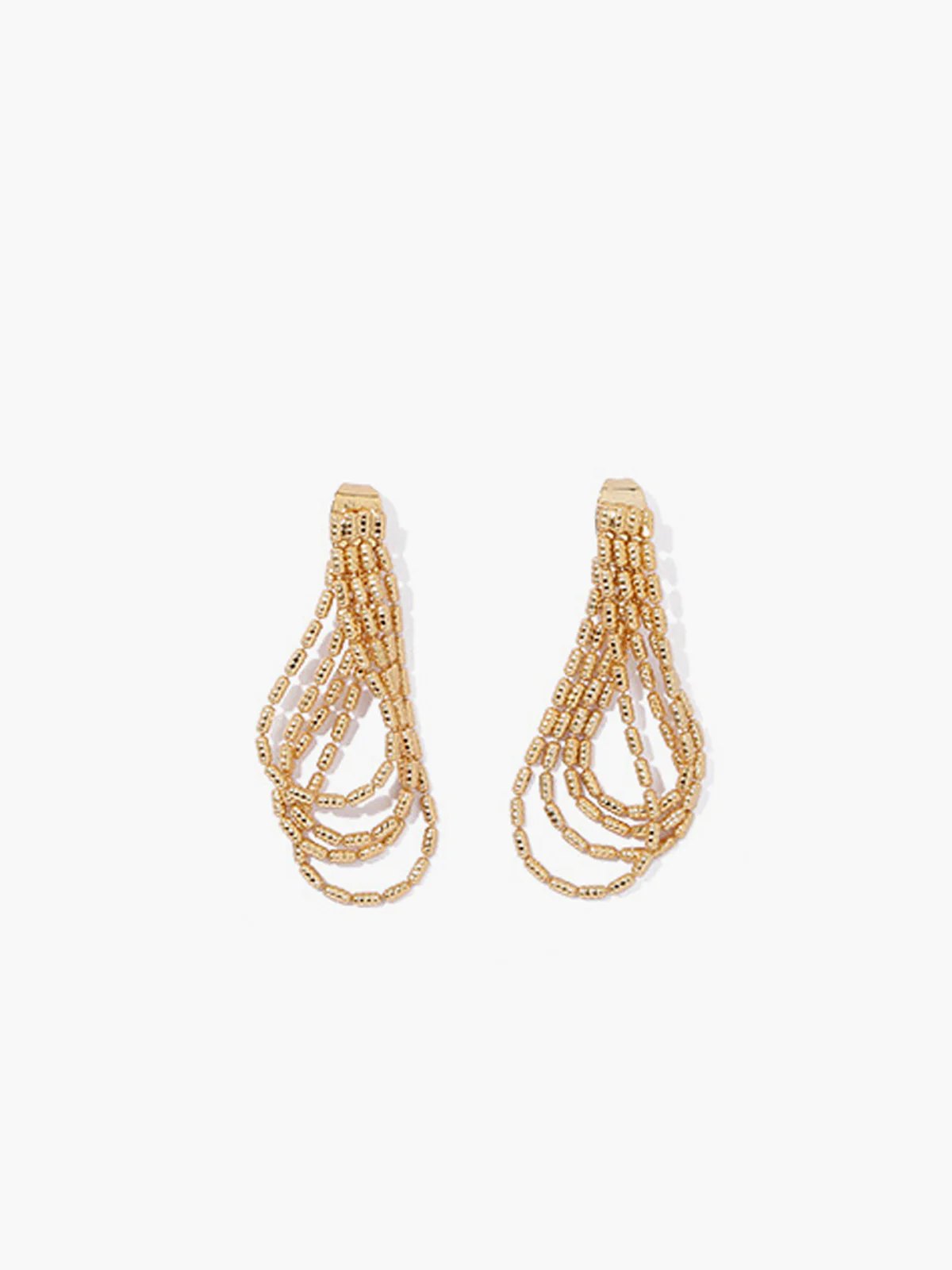 Golden Tassel Chain Drop Earrings - Image 2
