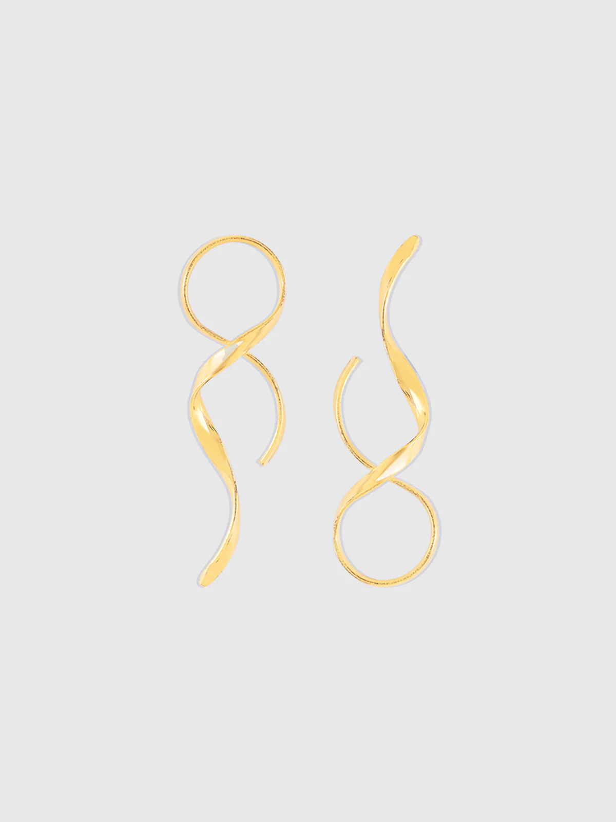 Golden Twisted Drop Earrings - Image 2