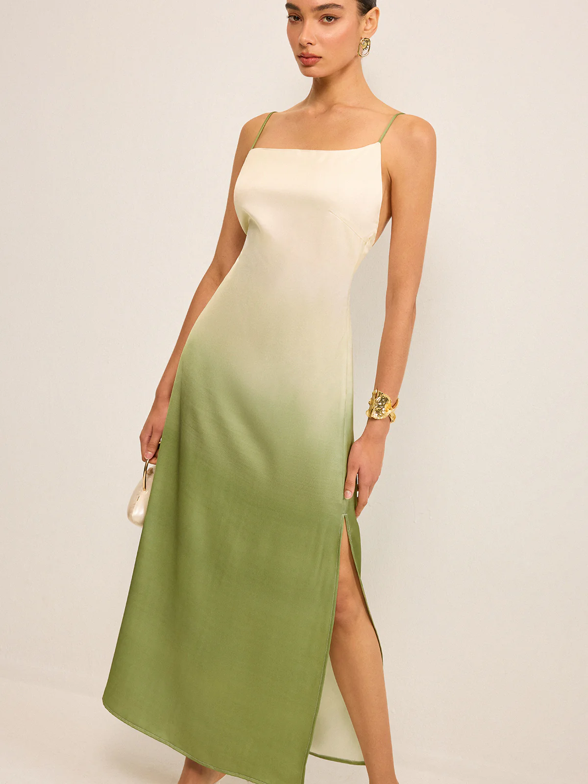Gradient Asymmetrical Strap Maxi Dress - Image 5