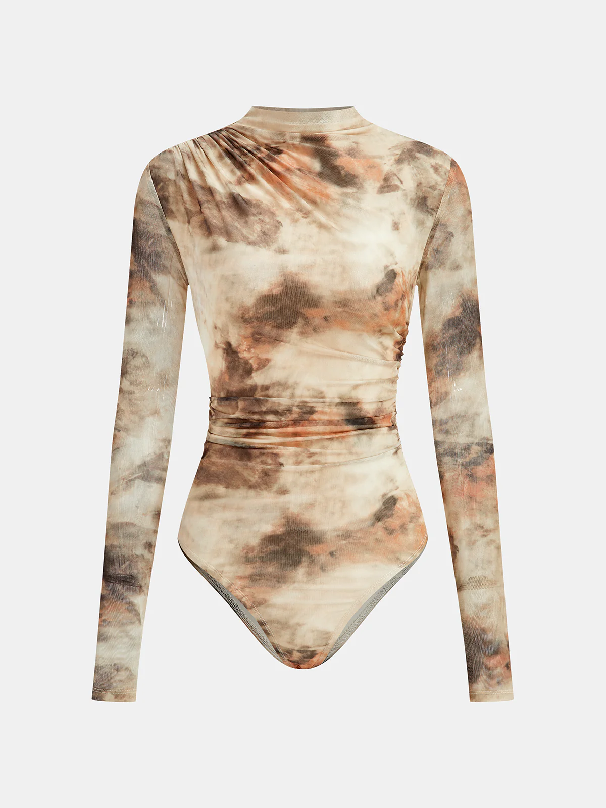 Gradient Print Ruched Long Sleeve Bodysuits - Image 10