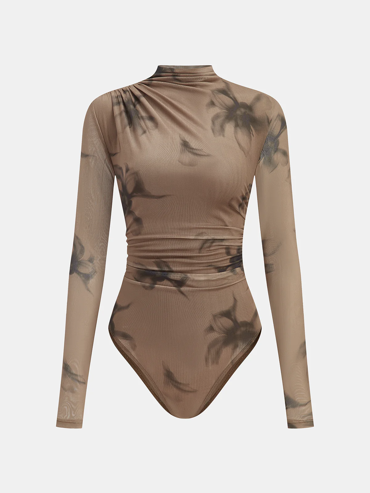 Gradient Print Ruched Long Sleeve Bodysuits - Image 14