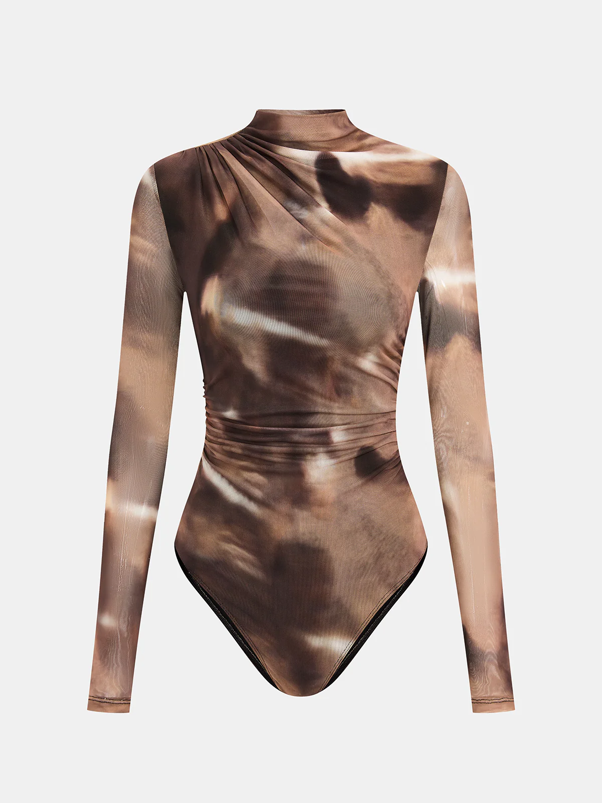 Gradient Print Ruched Long Sleeve Bodysuits - Image 17