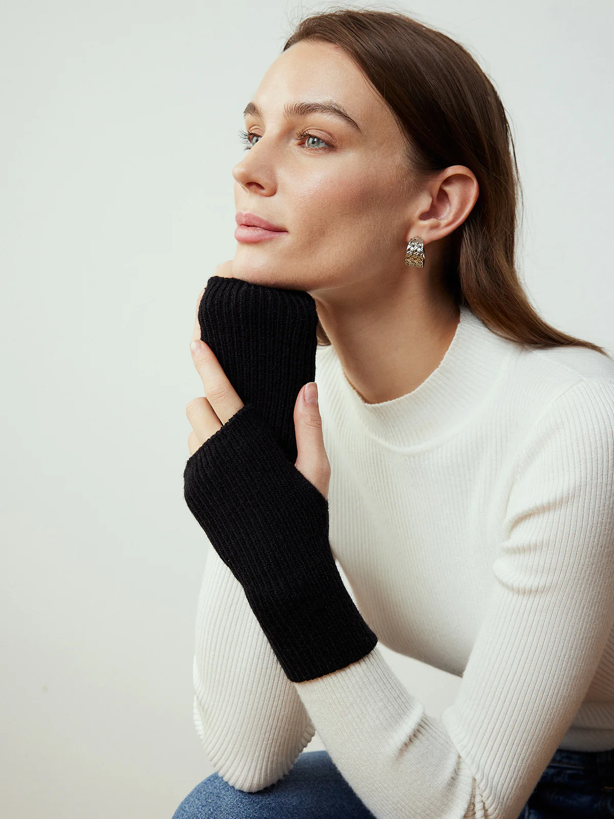 Half-Finger Knit Gloves - Image 3