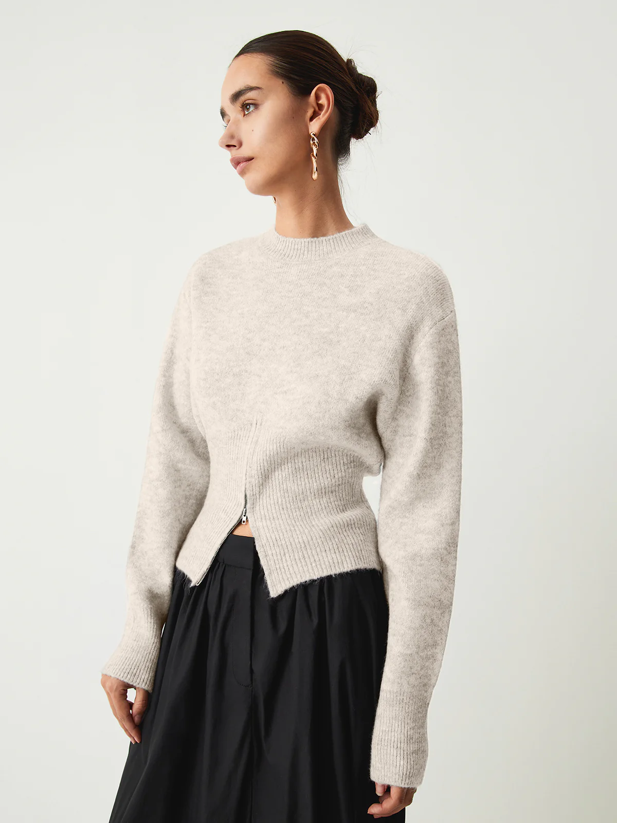Half Zip Fuzzy Sweater - Image 9