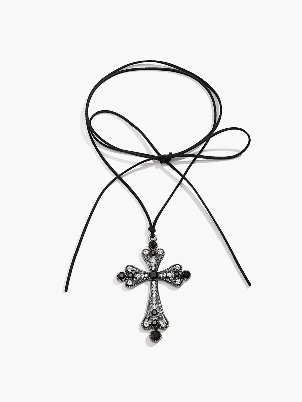 Halloween Rhinestone Cross Pendant Necklace - Image 2