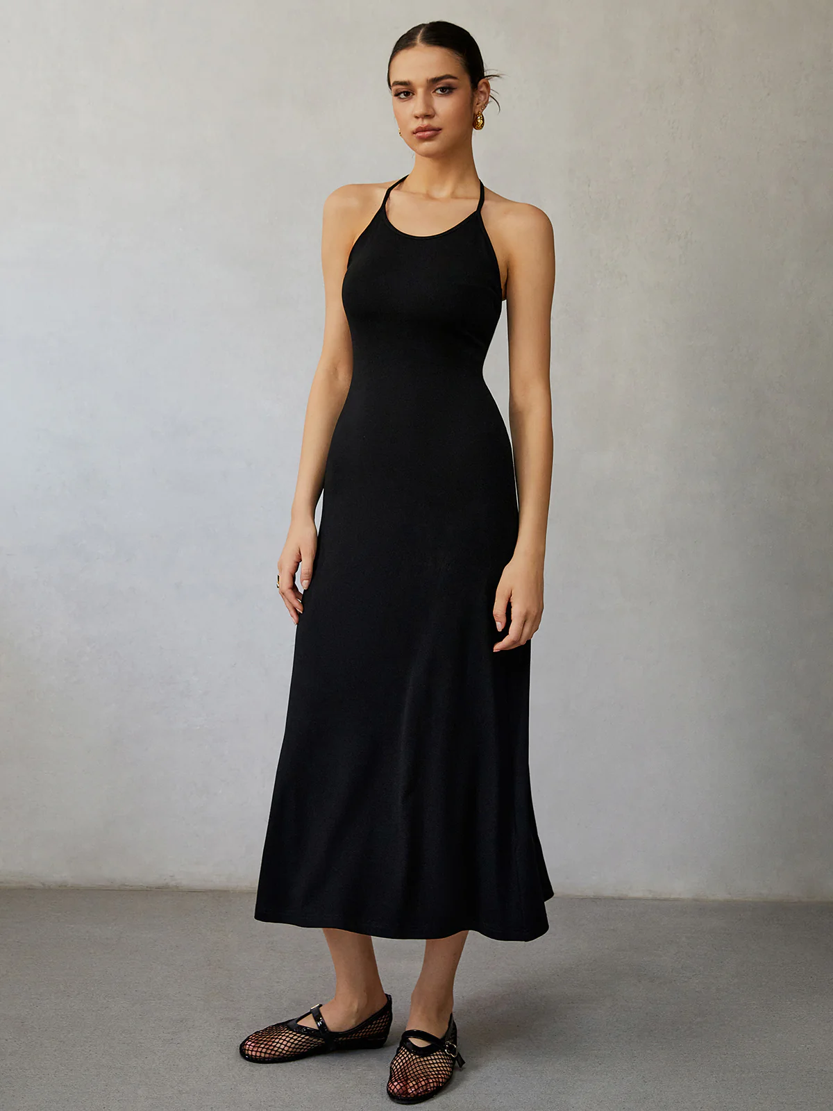Halter Backless Midi Dress - Image 4
