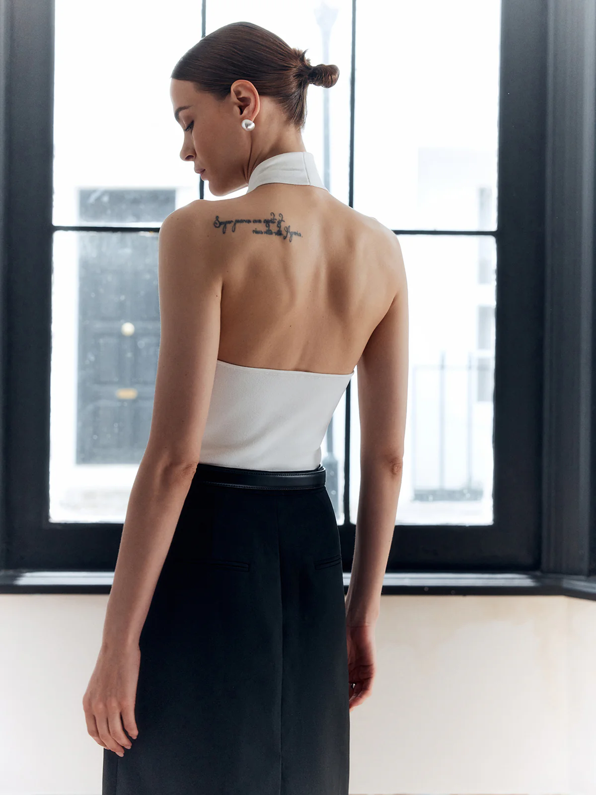 Halter Criss Cross Backless Knit Top - Image 2