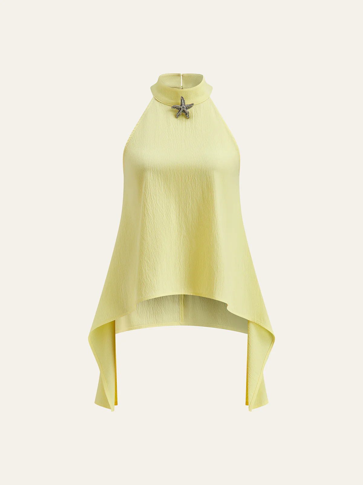 Halter Neck Asymmetric Hem Shorts Set - Image 3