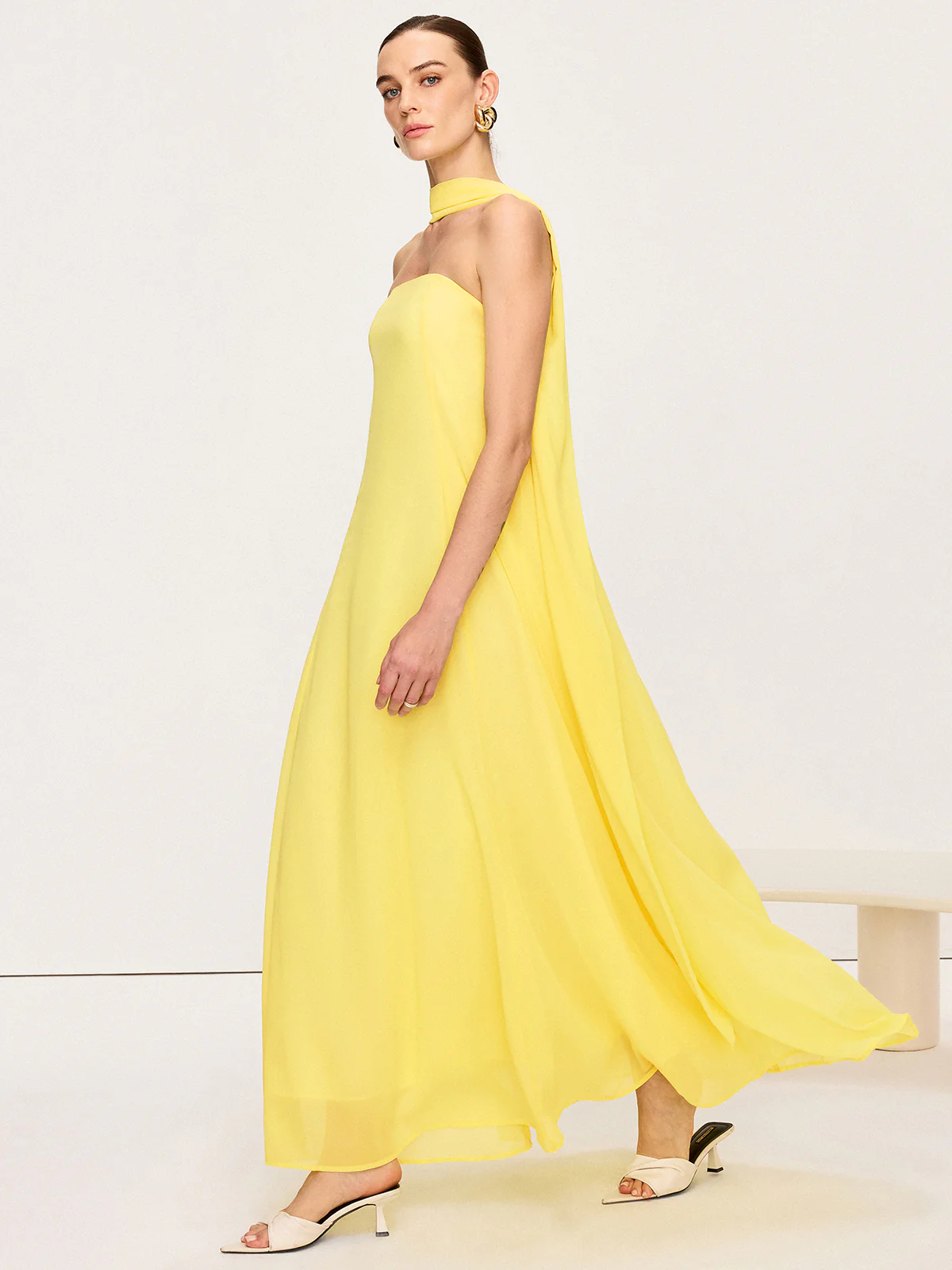 Halter Neck Chiffon Maxi Dress - Image 2