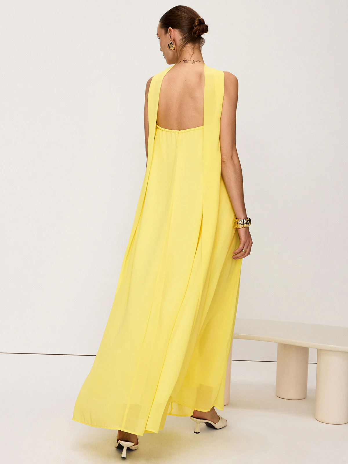 Halter Neck Chiffon Maxi Dress - Image 6