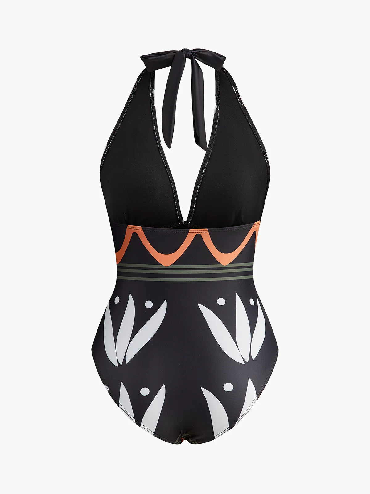 Halter Neck Geometric Print Swimsuit - Image 2