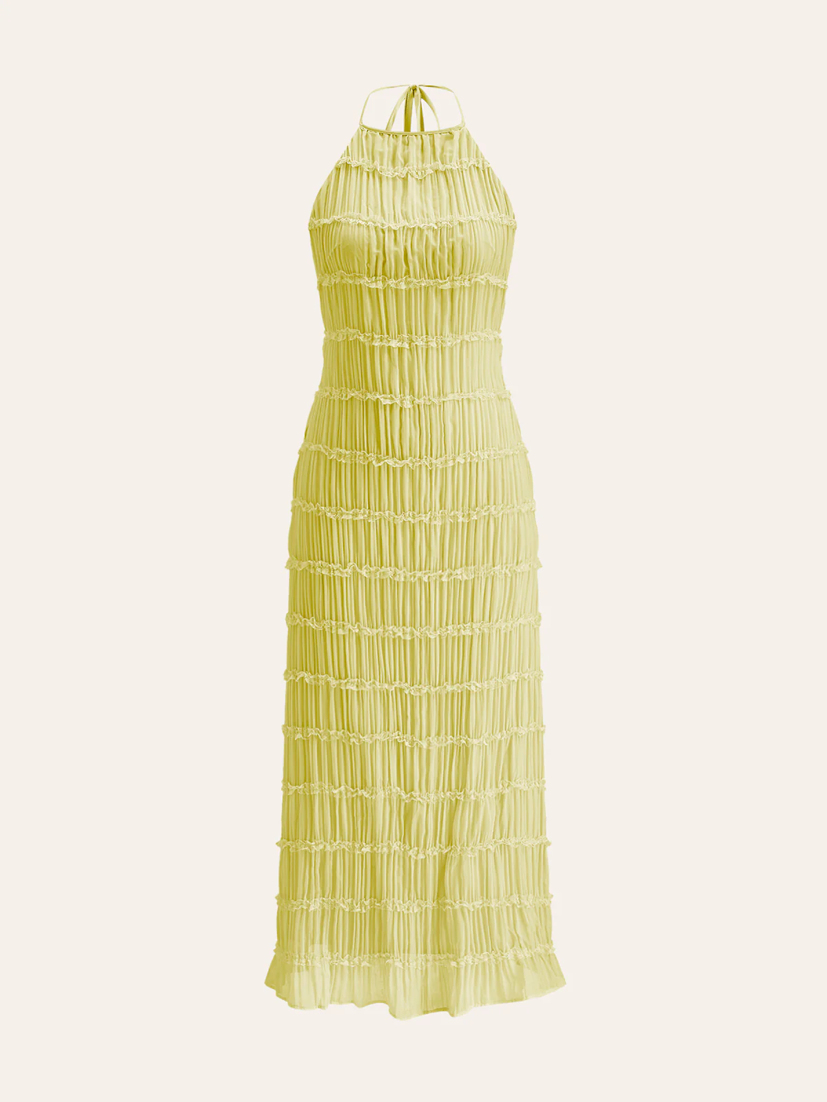 Halter Strappy Back Ruffled Dress - Image 7