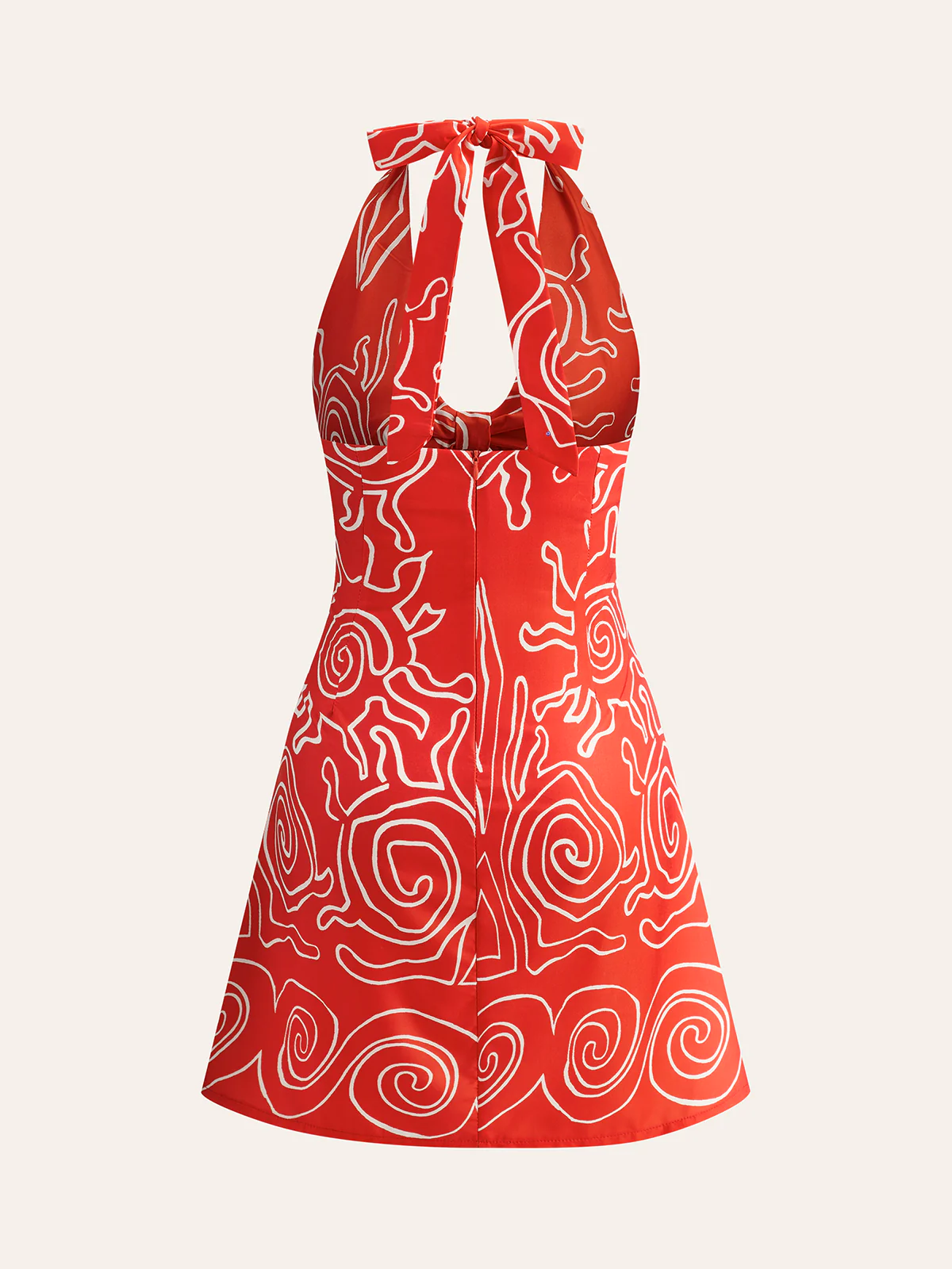 Halter Tie-Back Printed Dress - Image 2