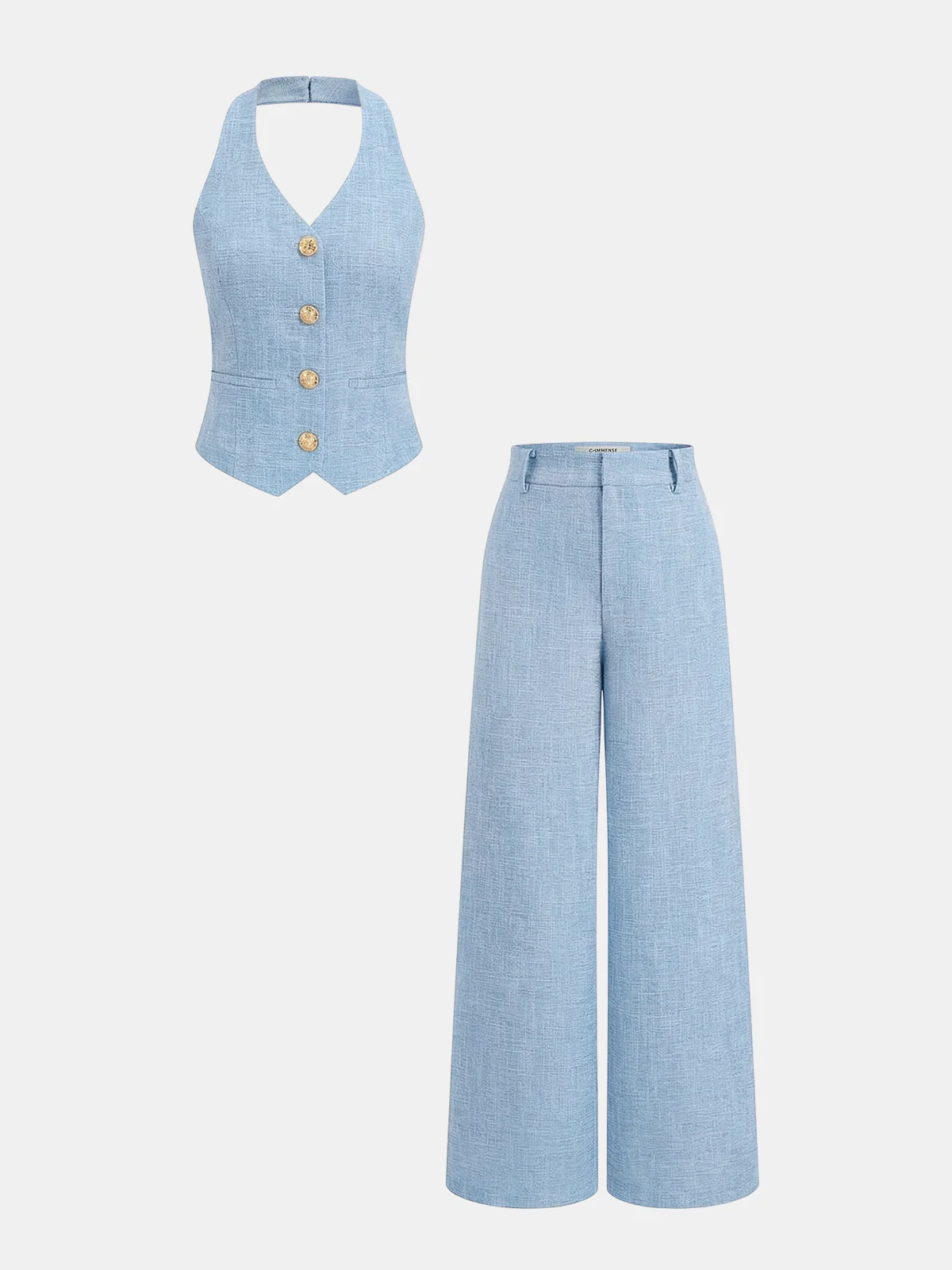 Halter Vest & Wide Leg Pants Set - Image 10